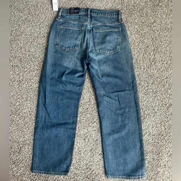 GAP Denim Supersoft Relaxed Straight Crop Jeans‎ Medium Wash 25/0 Short - Picture 6 of 6